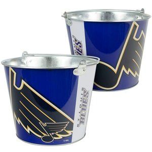 ST LOUIS BLUES Hype Full Wrap Logo Ice Metal Bucket, 5-Quart W/ HANDLE New